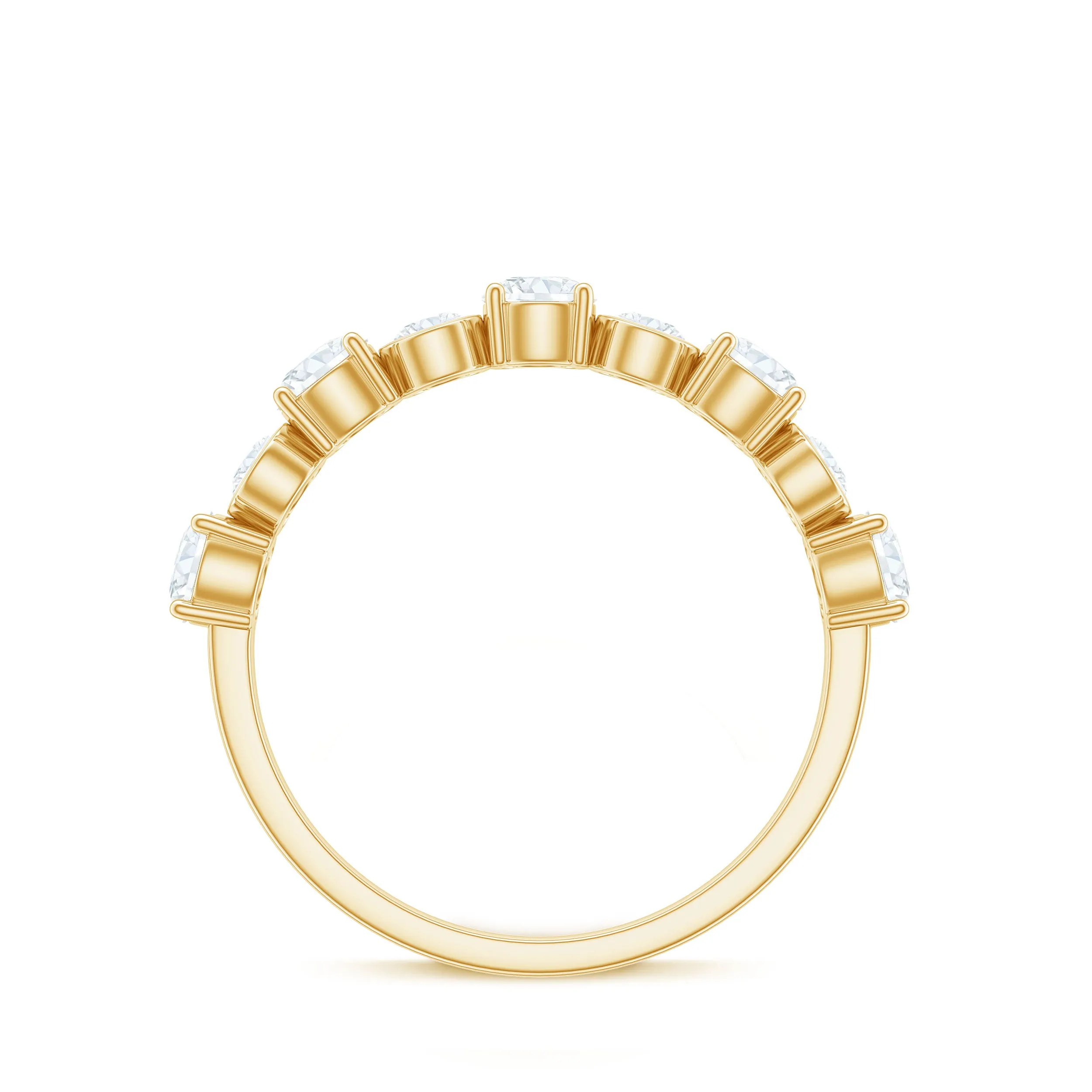 1.25 CT Certified Moissanite Half Eternity Gold Ring
