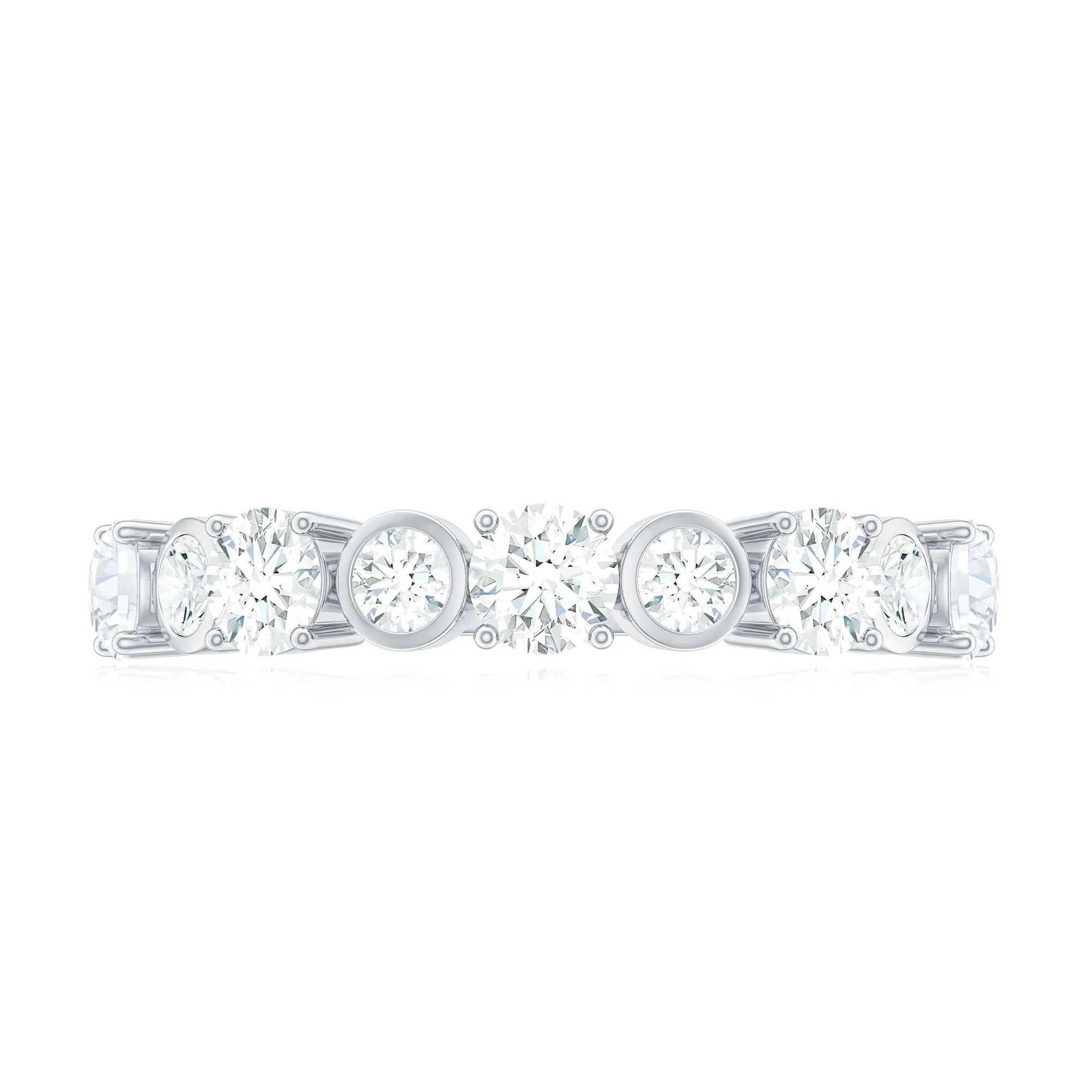 1.25 CT Certified Moissanite Half Eternity Gold Ring