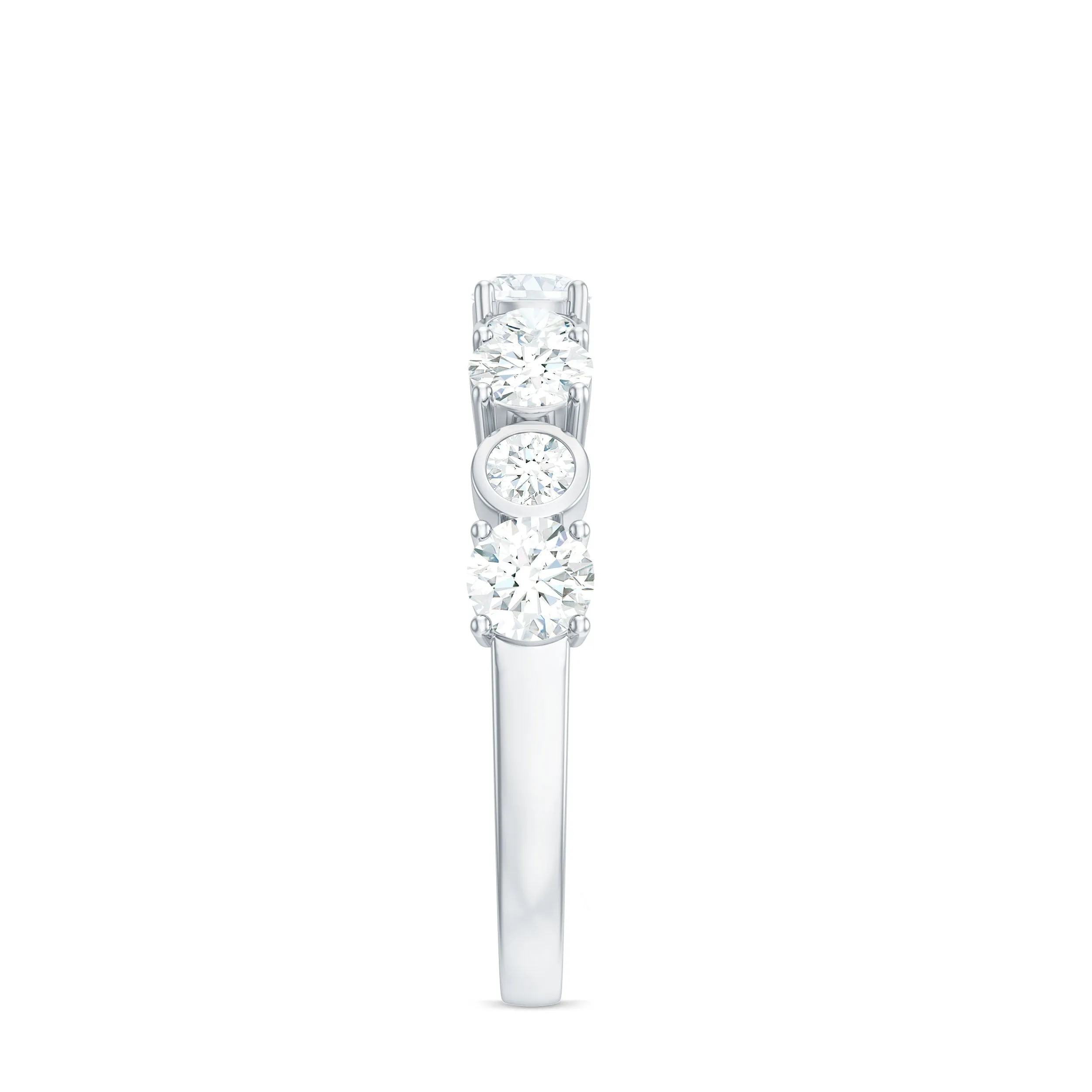 1.25 CT Certified Moissanite Half Eternity Gold Ring