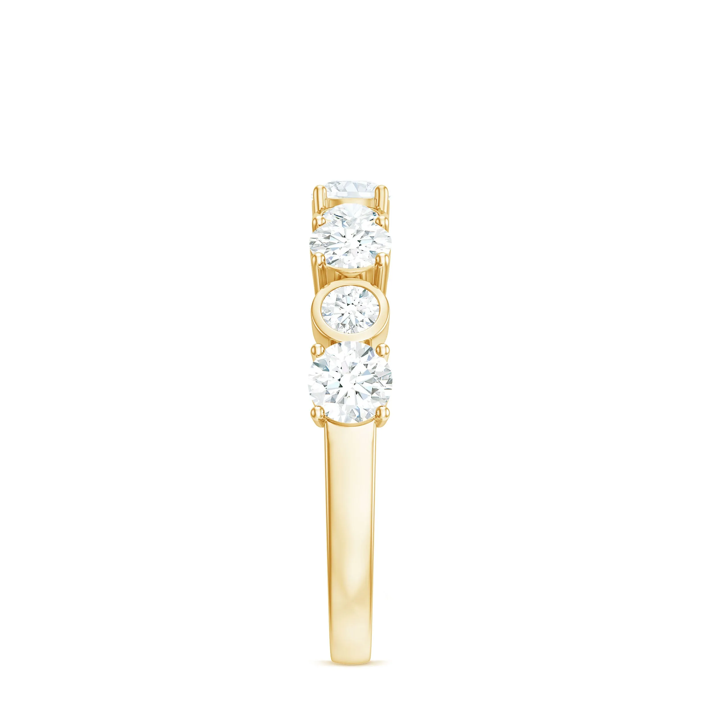 1.25 CT Certified Moissanite Half Eternity Gold Ring
