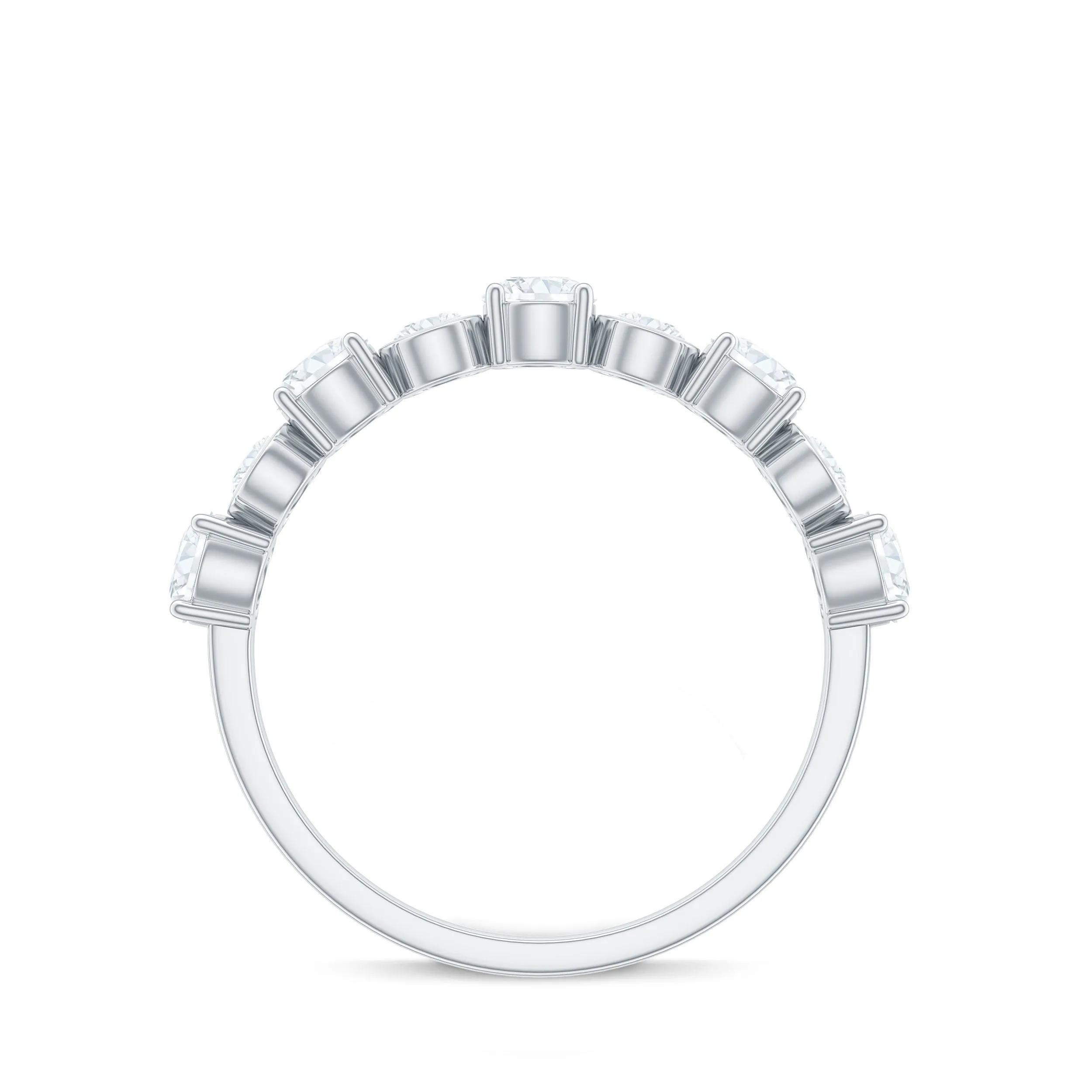 1.25 CT Certified Moissanite Half Eternity Gold Ring