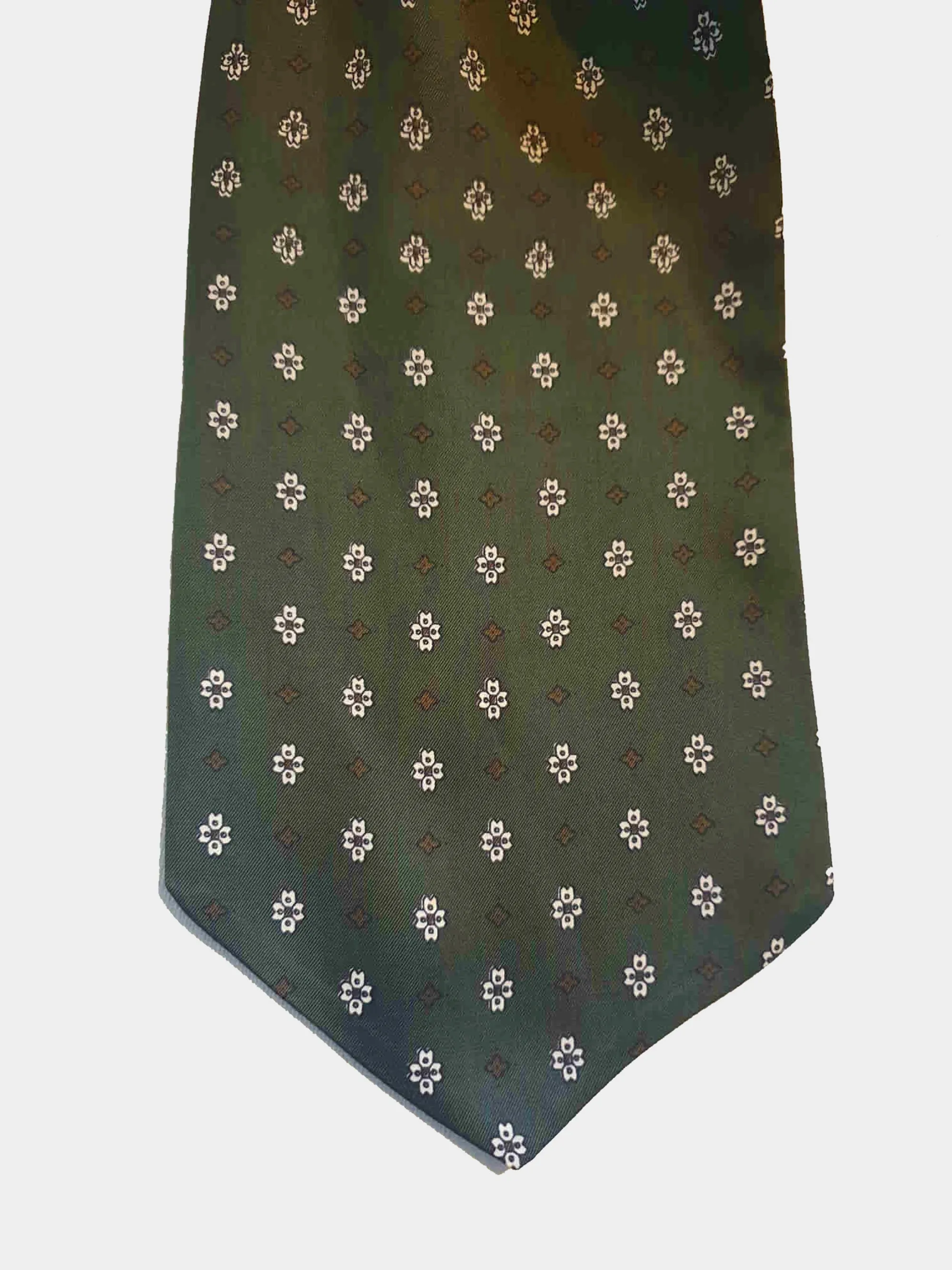 1960s Olive Green Silk Cravat, Ascot, by Ray