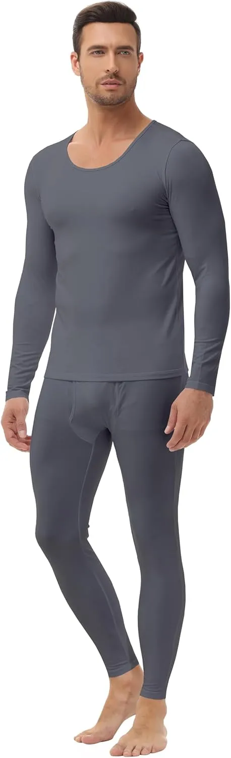 3 Pack Thermal Underwear for Men Long Johns Fleece Lined Soft and Warm Set Base Layer for Cold Weather