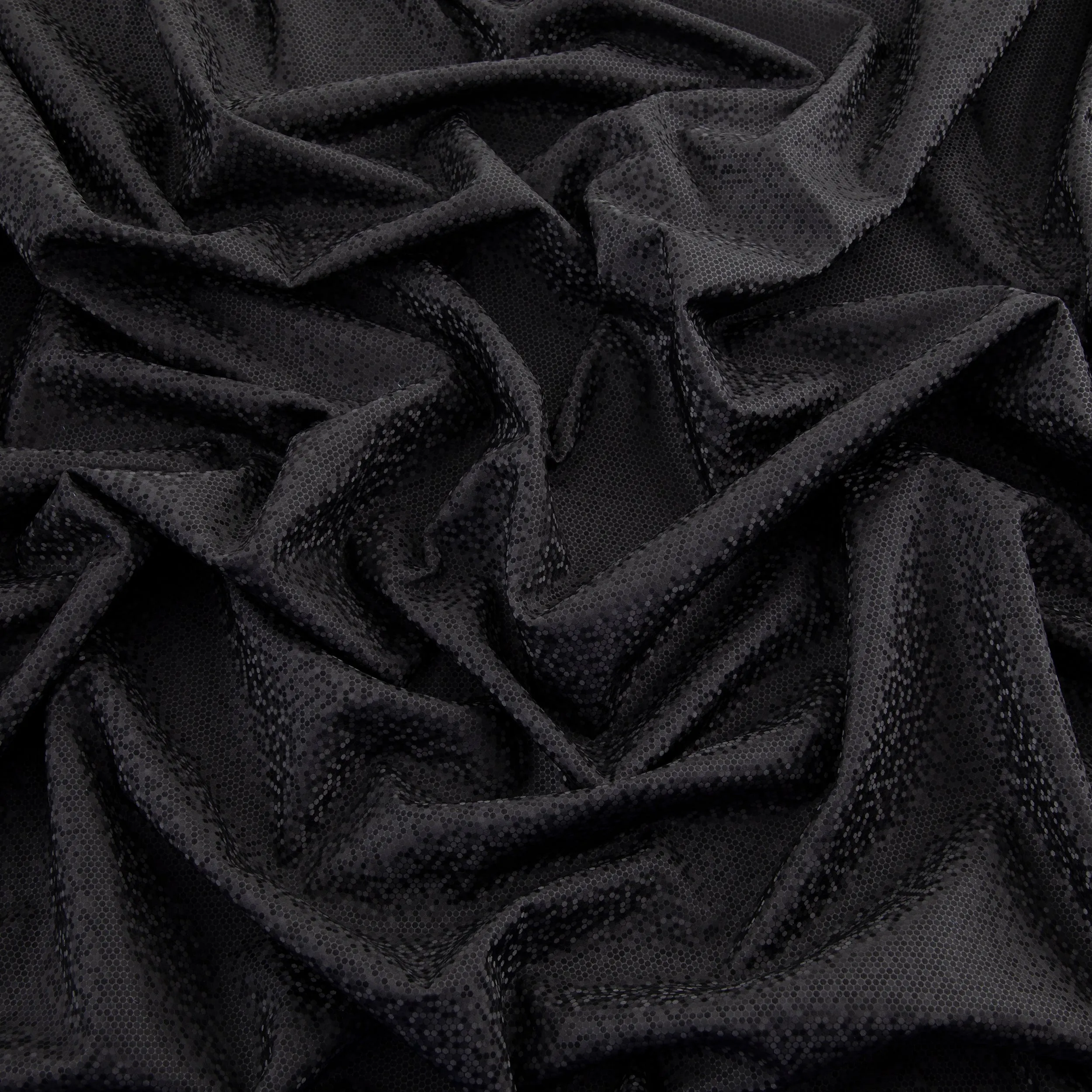 4-Way Stretch Fabric, Pixel Pattern, Black