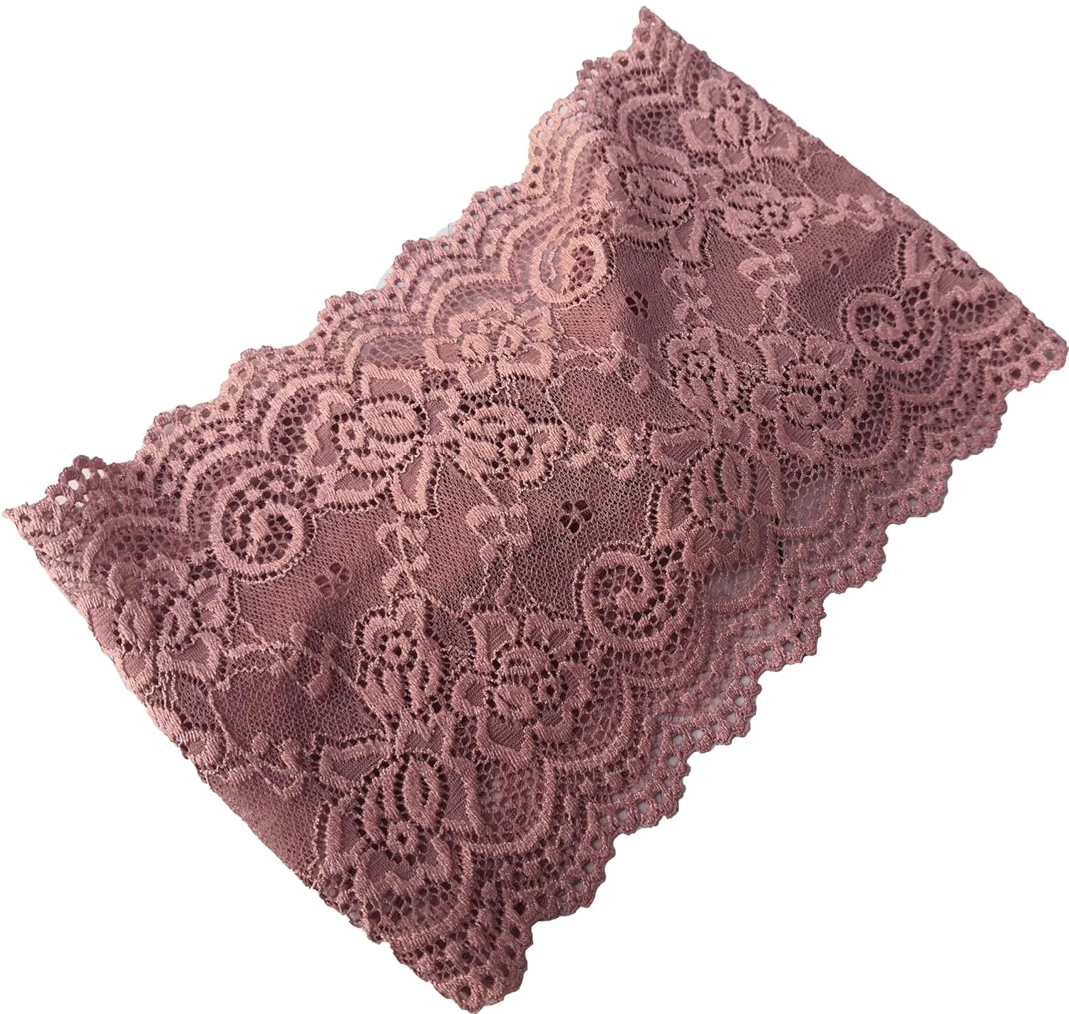 6'' Wide Lace Headbands for Women Headcovering Church Lace Headwrap for Women (Dusty Pink)