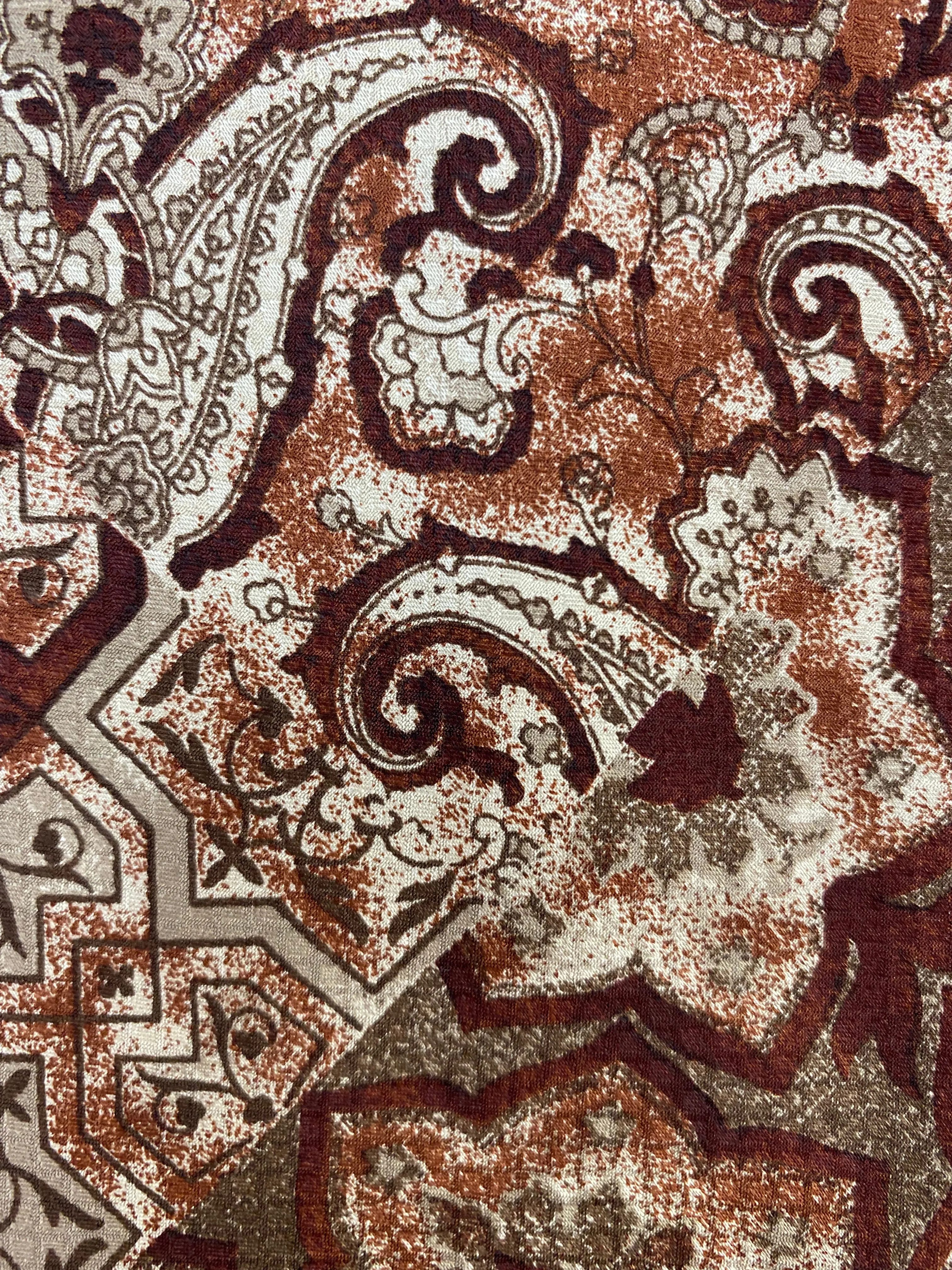 90s Deadstock Silk Necktie, Men's Vintage Brown Paisley Pattern Tie, NOS