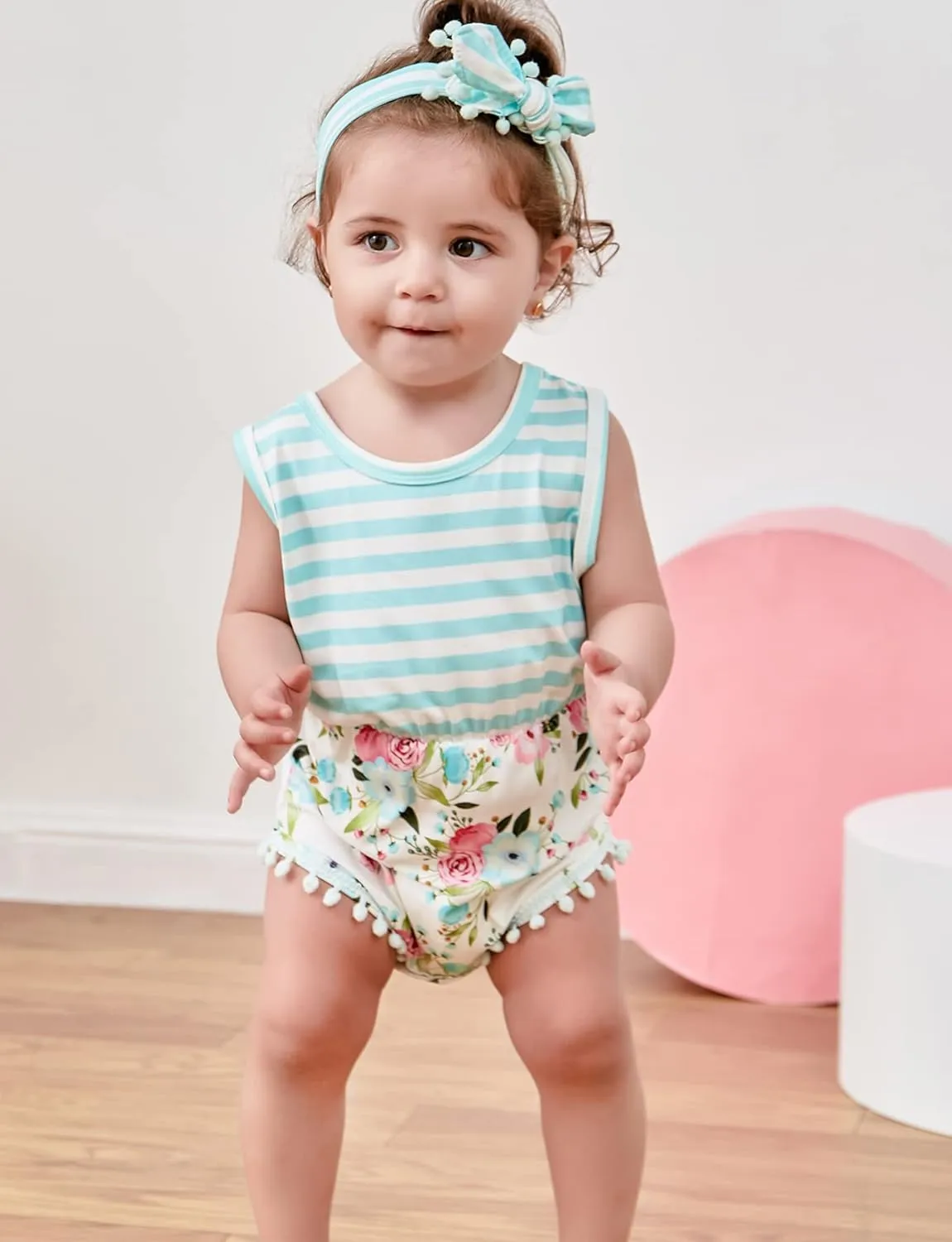 Ahegao 0-24 Months Baby Floral Romper Toddlers Outfits Infant Playsuits   Headband Jumpsuit