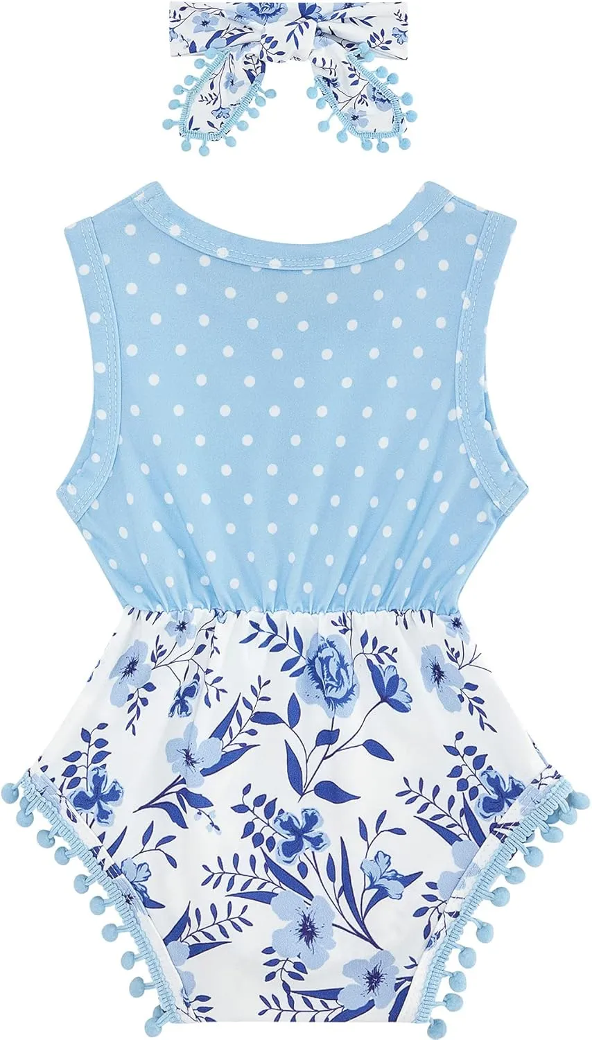 Ahegao 0-24 Months Baby Floral Romper Toddlers Outfits Infant Playsuits   Headband Jumpsuit