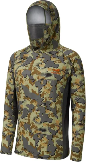 BASSDASH UPF 50  Mens Hunting Shirts with Mask Long Sleeve Camo Fishing Hoodie