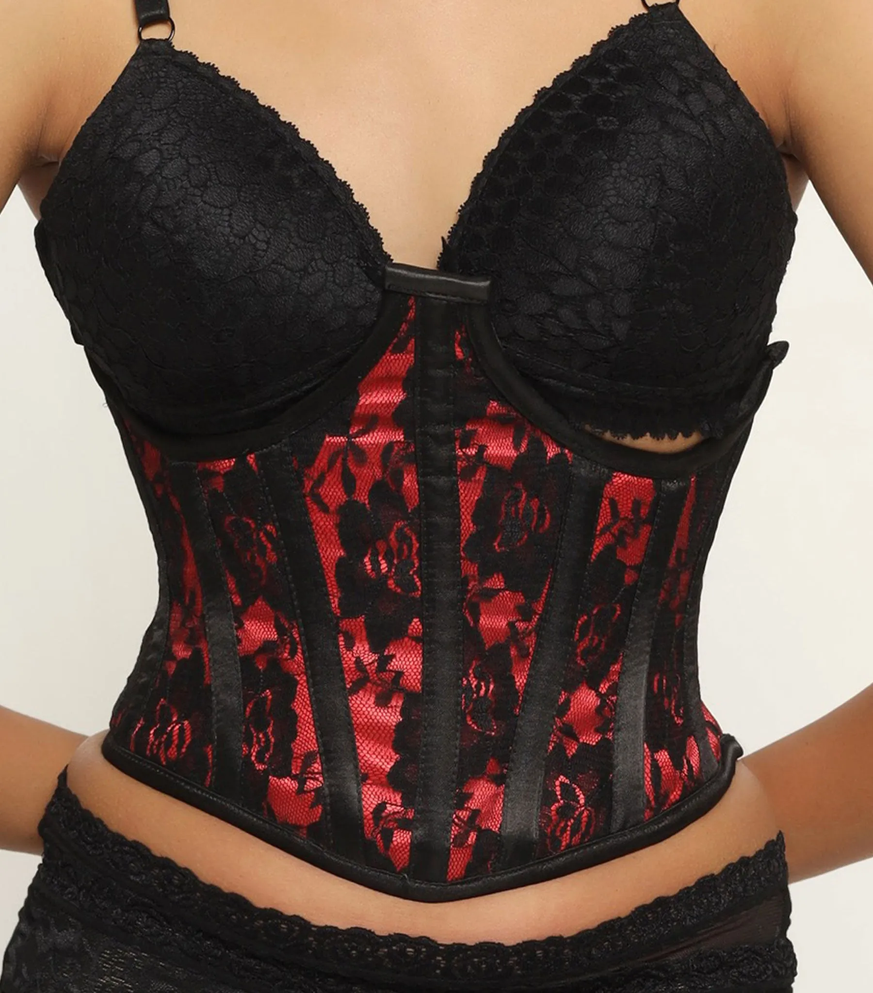 Black red Corset Belt