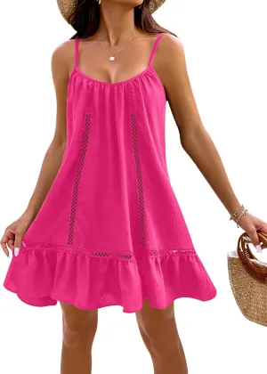 Blooming Jelly Womens Bathing Suit Cover Up Swim Beach Dresses Cover Ups Spaghetti Straps Swimsuit Coverups 2025