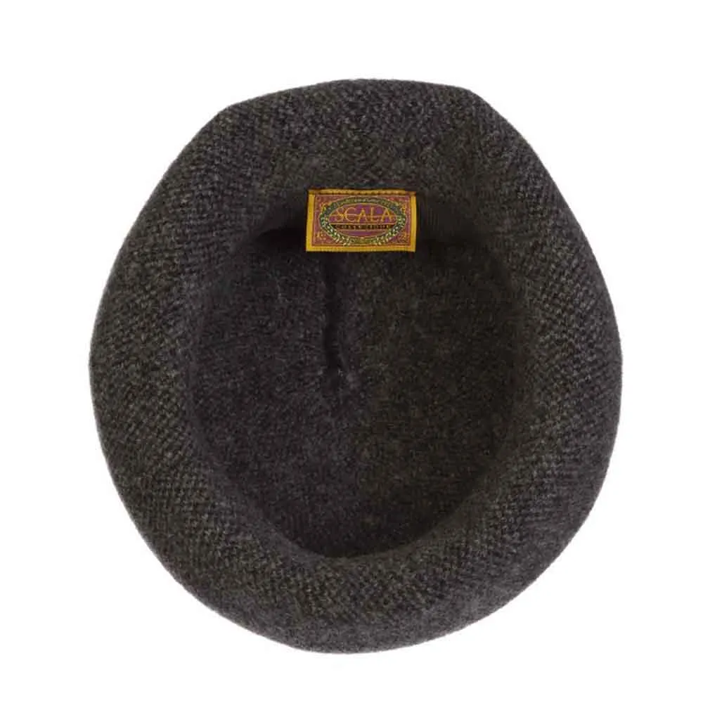 Boiled Wool Beret with Stalk - Scala Hats