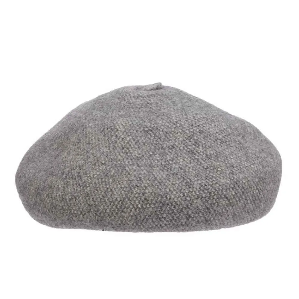 Boiled Wool Beret with Stalk - Scala Hats