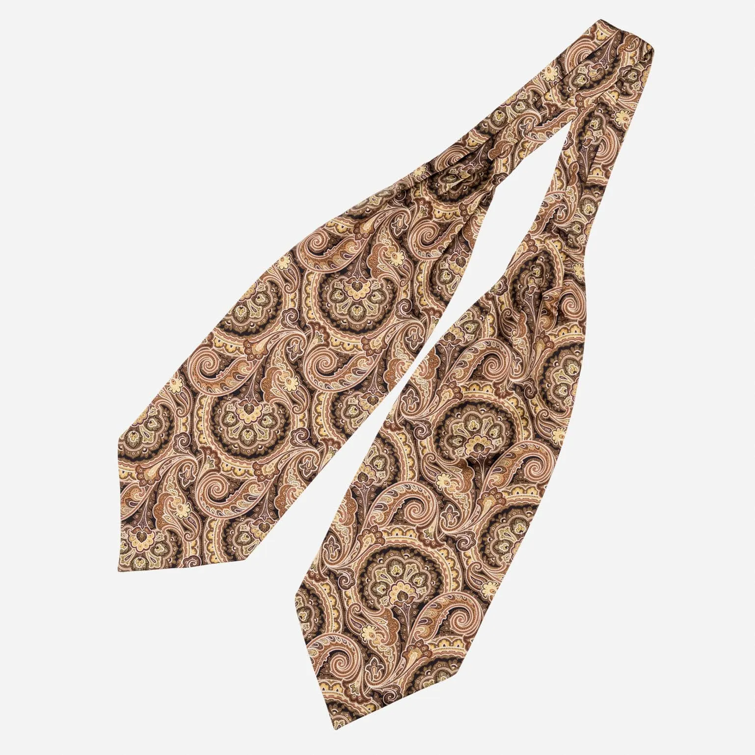 Bugatti - Silk Ascot Cravat Tie - Walnut