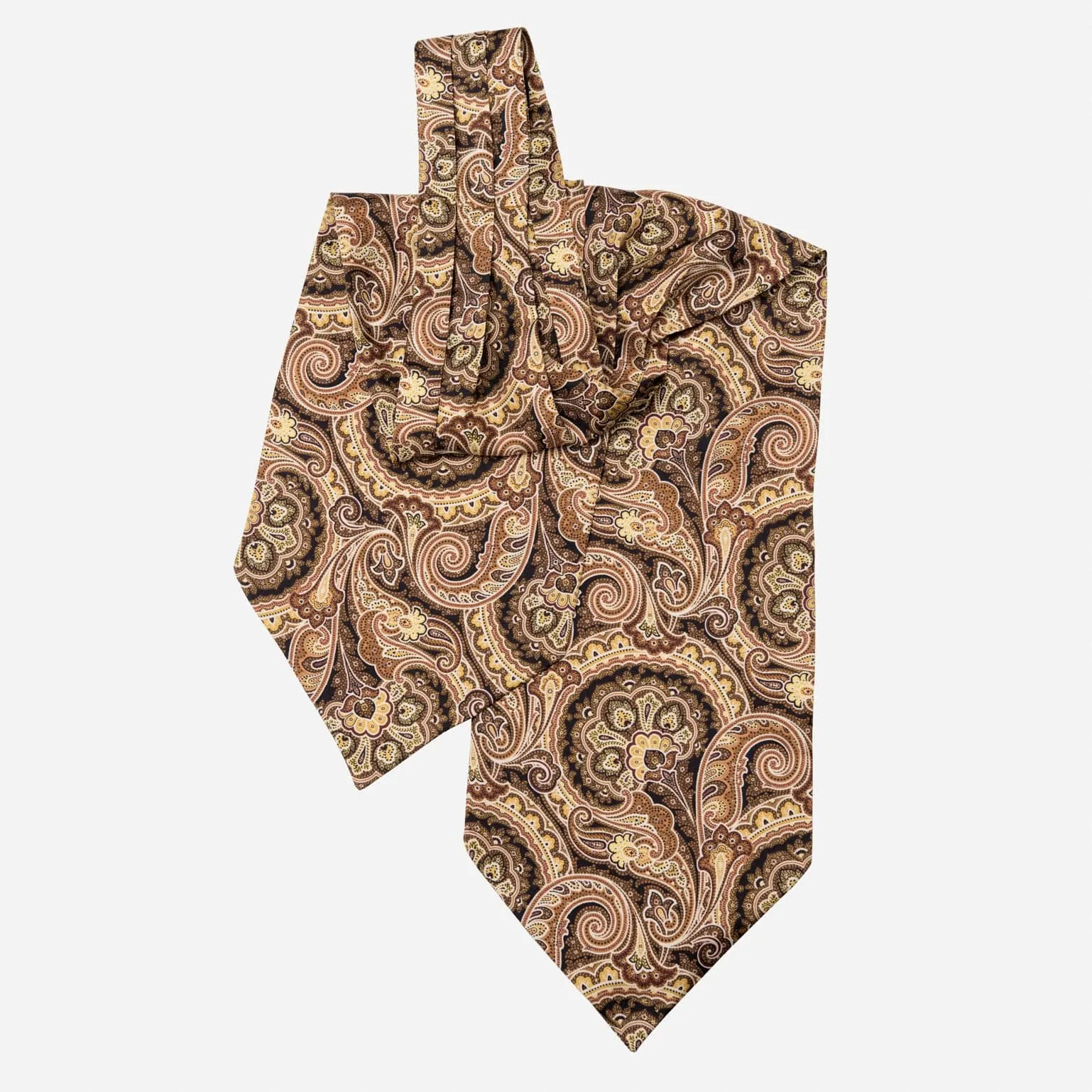 Bugatti - Silk Ascot Cravat Tie - Walnut