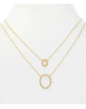 Circle Layered Necklace-Gold