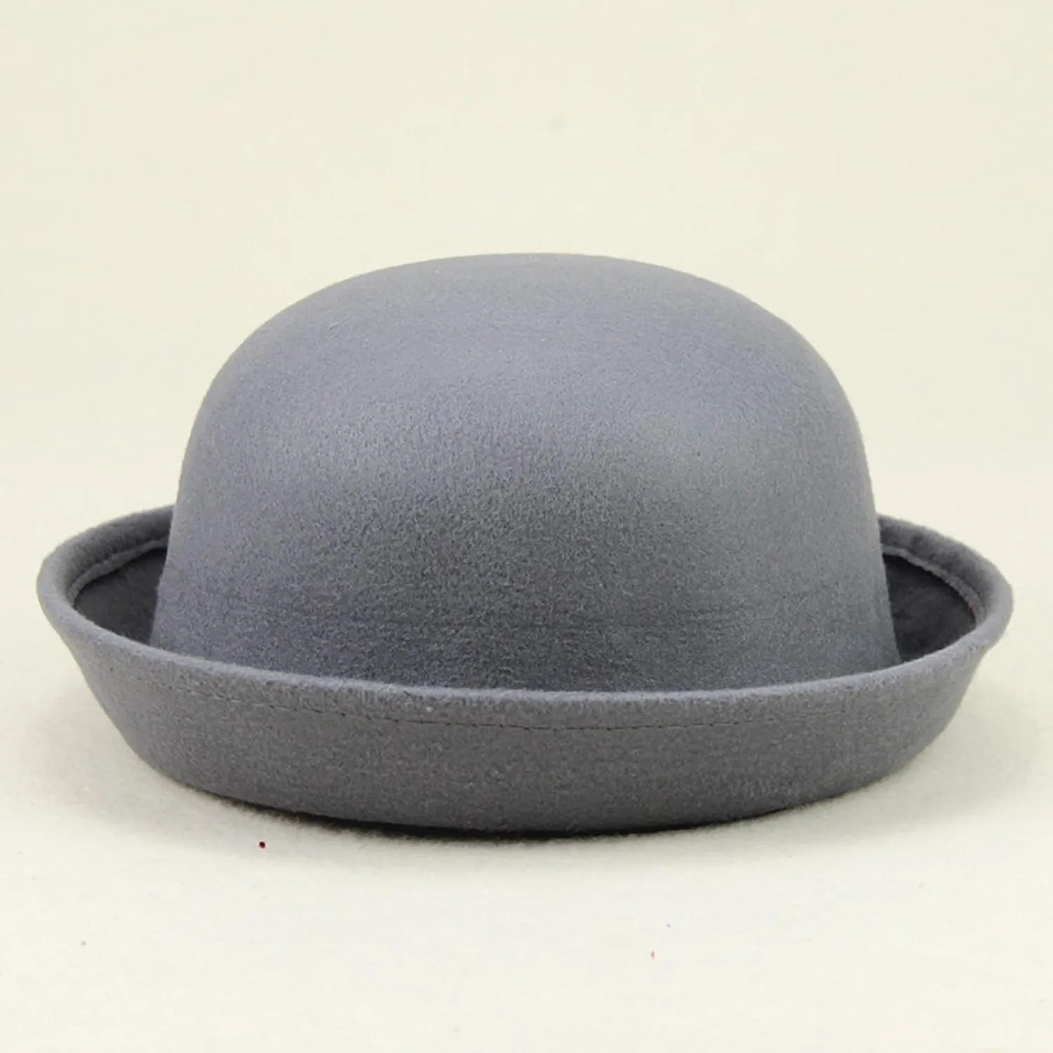 Classic Round Bowler Hats for Men & Women Vintage Roll-up Brim Cloche Hat Fashion Fedora Bucket Caps