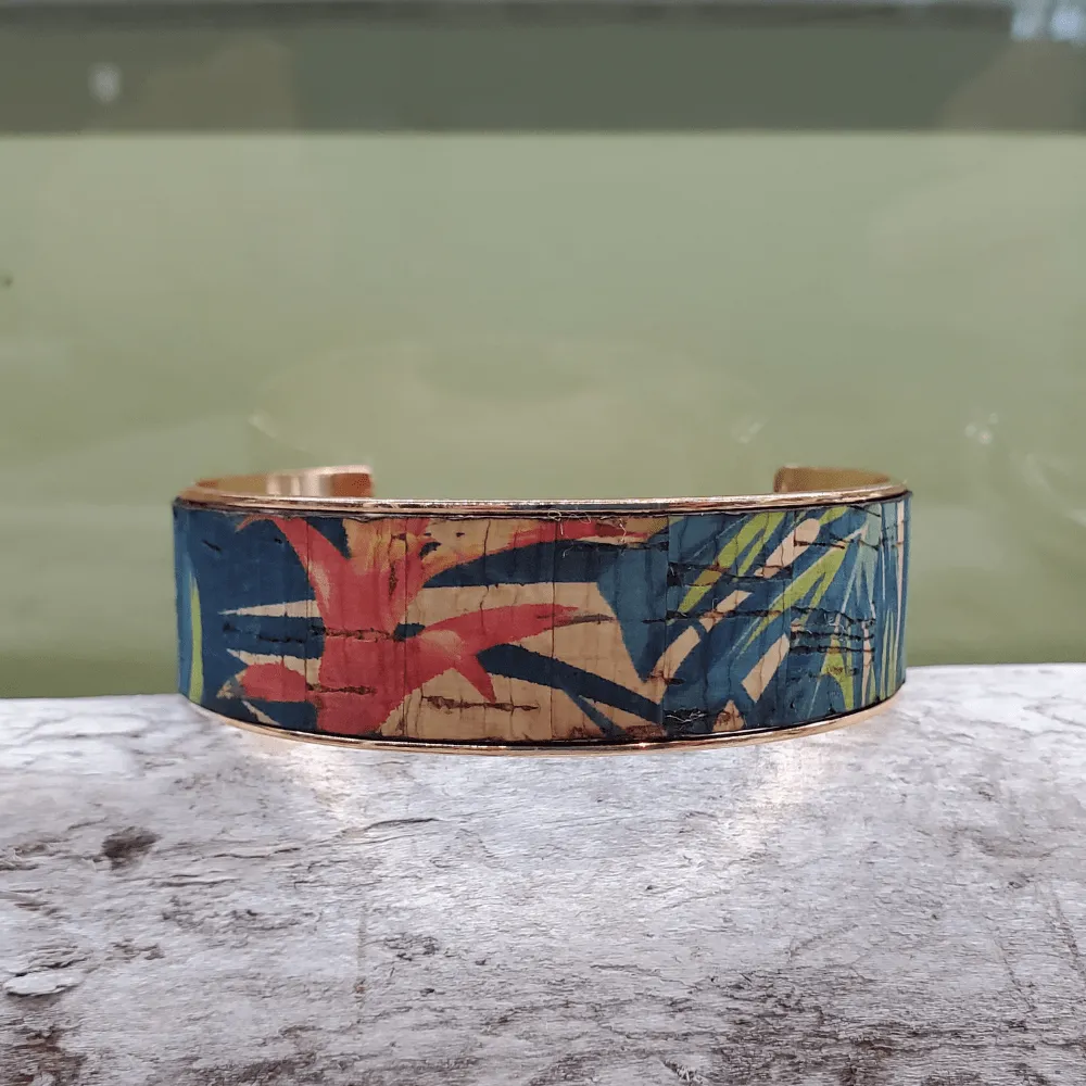 Cork Rose Gold Thick Cuff Bracelet