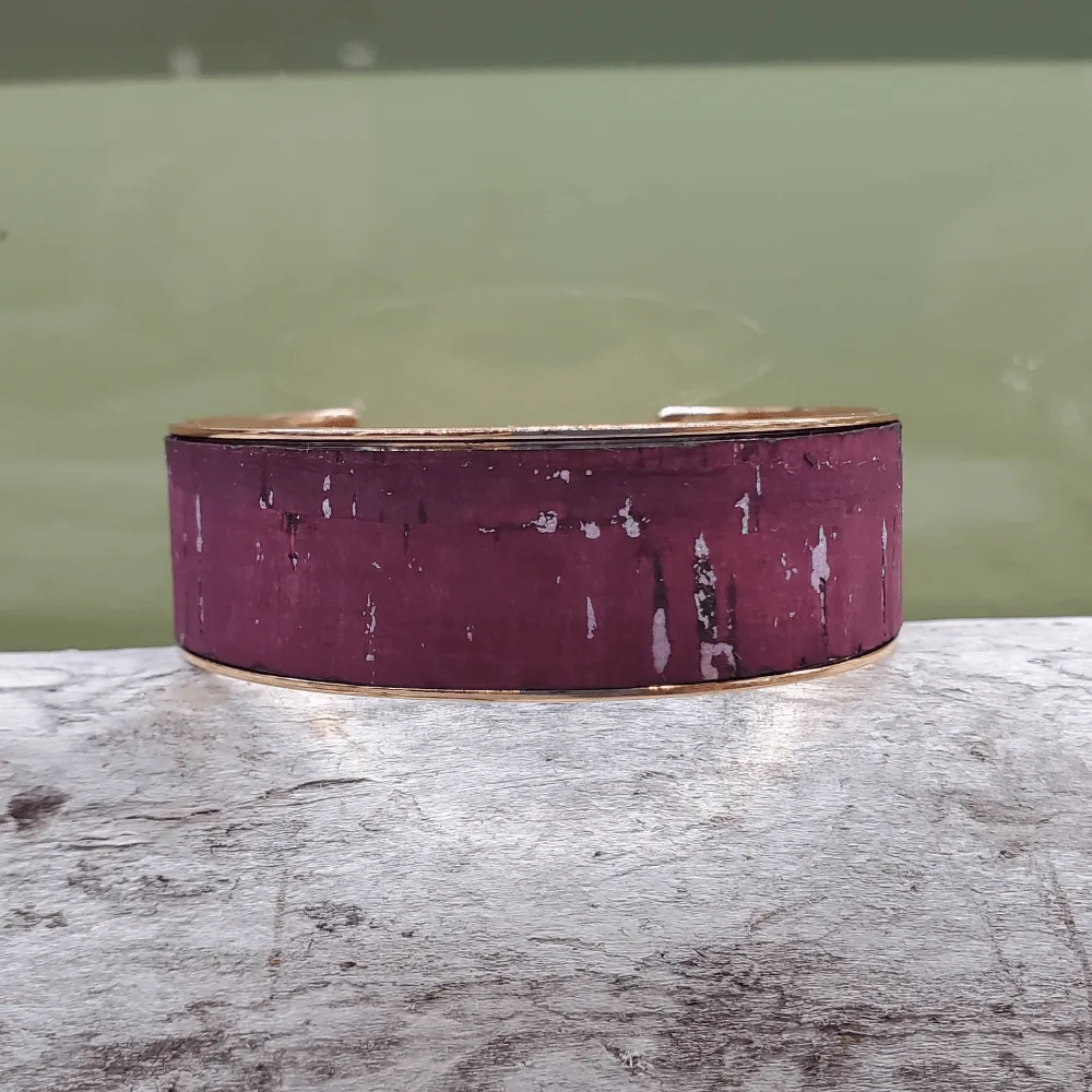Cork Rose Gold Thick Cuff Bracelet