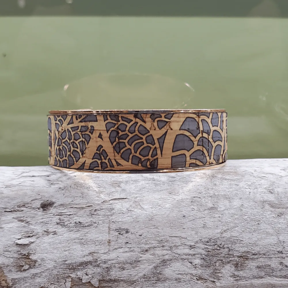 Cork Rose Gold Thick Cuff Bracelet