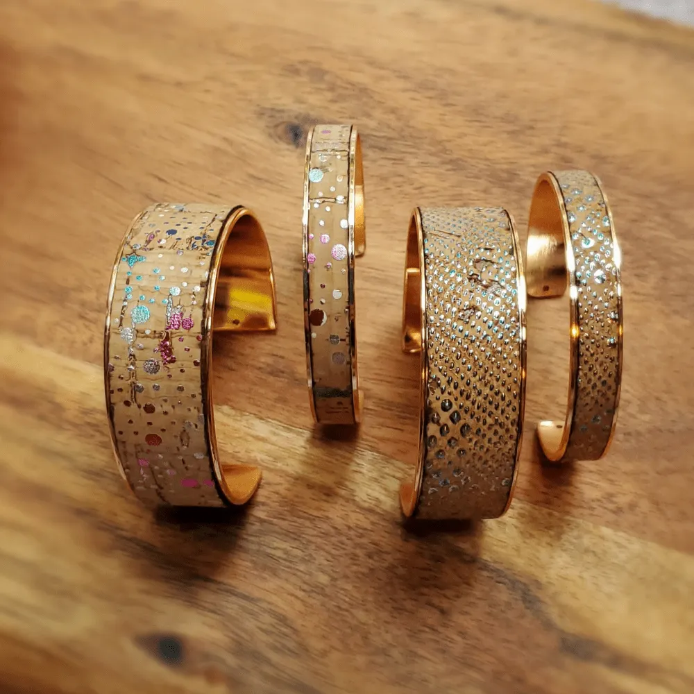 Cork Rose Gold Thick Cuff Bracelet