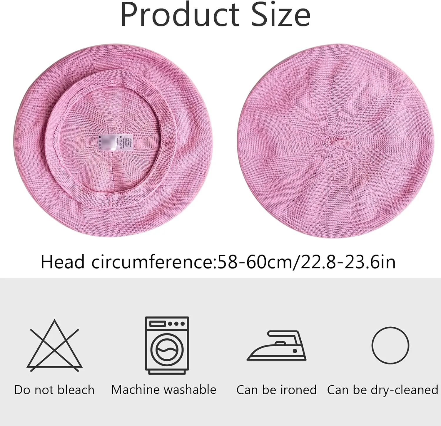 Cotton French Beret Hat Summer Knitted Soft Thin Beret Hat Slouchy Loose Painters Hat Solid Color for Women