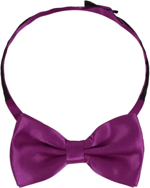Dan Smith Man Bow Ties Silk Touch Bowtie Hankies Cuff-Links Set Clip-On Adjustable Famliy Shirt