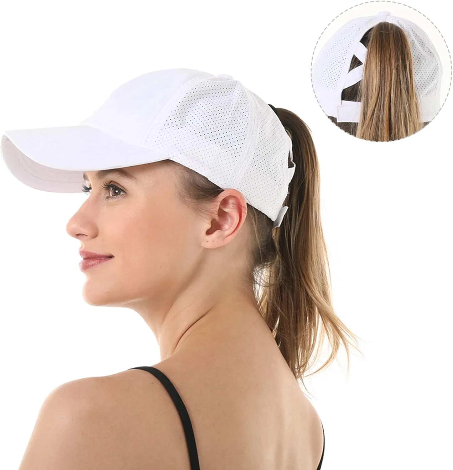 DOOVID Baseball Cap Women Summer Mesh Sports Cap Criss Cross Ponytail Baseball Hat