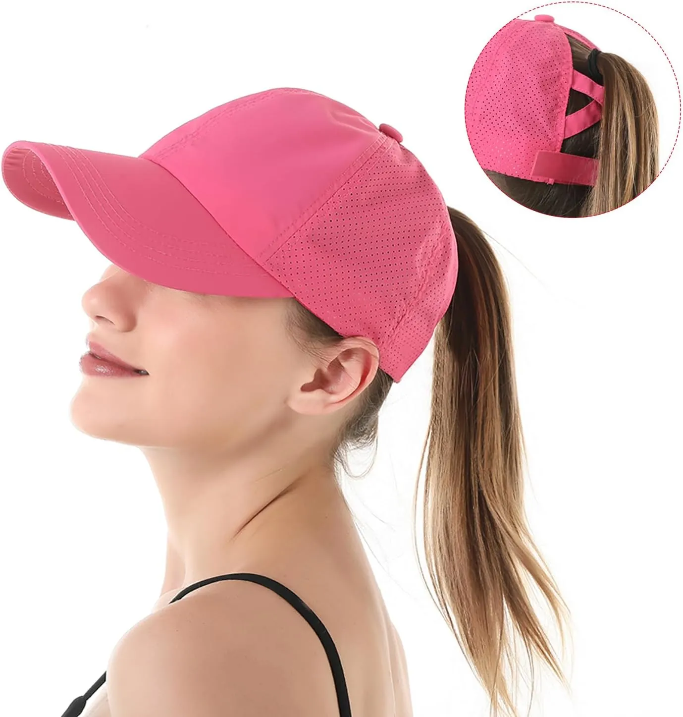 DOOVID Baseball Cap Women Summer Mesh Sports Cap Criss Cross Ponytail Baseball Hat