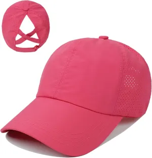 DOOVID Baseball Cap Women Summer Mesh Sports Cap Criss Cross Ponytail Baseball Hat
