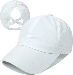 DOOVID Baseball Cap Women Summer Mesh Sports Cap Criss Cross Ponytail Baseball Hat