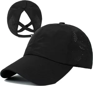 DOOVID Baseball Cap Women Summer Mesh Sports Cap Criss Cross Ponytail Baseball Hat