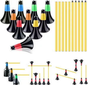 Double Opening Design Conical Obstacle Cones for Sports Training, 10pcs Cones and 10pcs Poles with Carry Bag, Basketball Training Cones for Football Basketball Speed Grab Drills and Training