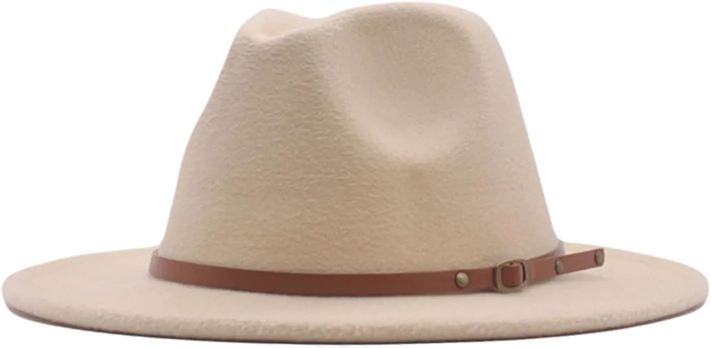 Fedora Buckle Wide Classic Hat Floppy Wool Panama Womens Hat Belt Baseball Caps Title Boxing Hats for Men