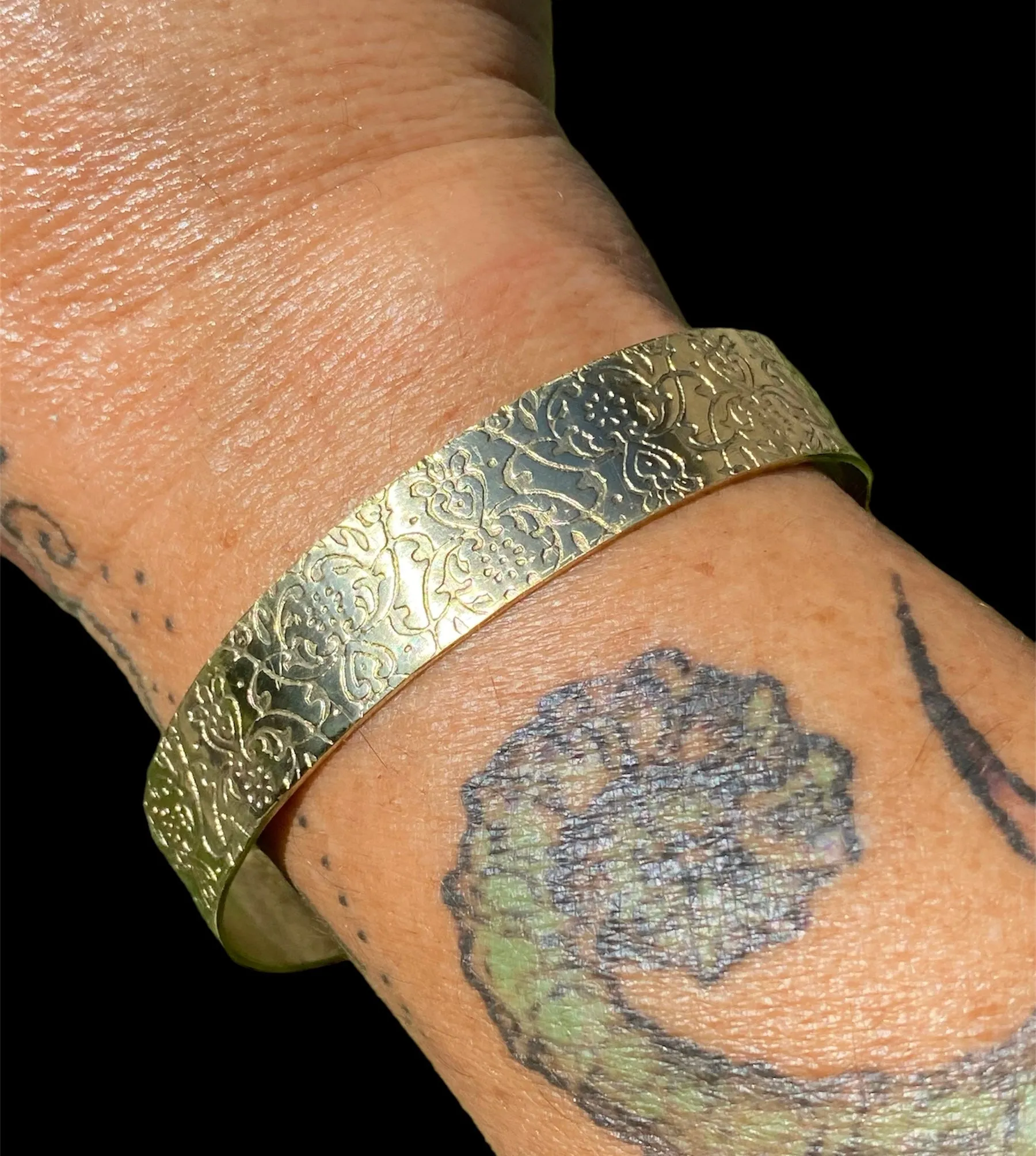 Handmade Textured Brass Cuff