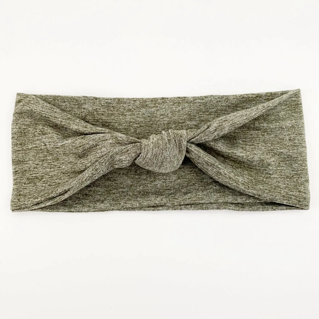 Heather Olive Knotted Headband