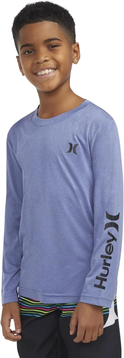 Hurley Boys' Long Sleeve UPF 50  Rash Guard Swim Shirt