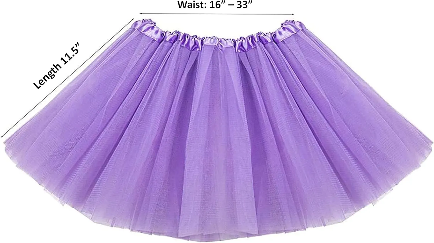 Kids Tutu Skirts 3 Layered Tulle, Fit Most 4-11 yrs Little & Big Girls for Dance Party Costume