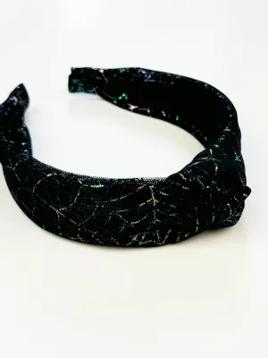 Knotted Headband | Rainbow Foil Spiderweb