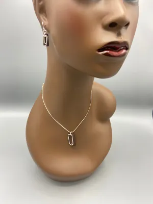 Kuma Wood Silver Necklace and Earring Set