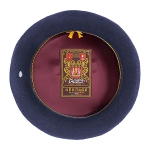 Laulhere Heritage Campan French Beret Hat 100% Merino Wool - Navy