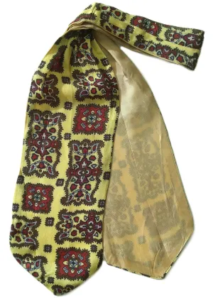 Men's 1960s Yellow & Red Paisley Cravat