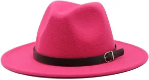 Men's Fedora Hat Women's Solid Color Fedora Hat Women's Wide Brim Jazz Hat Autumn Winter Panama Hat