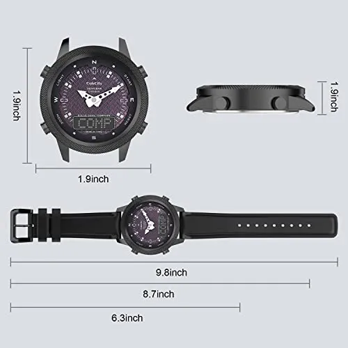 Men's Solar Powered Digital Watch with Alarm