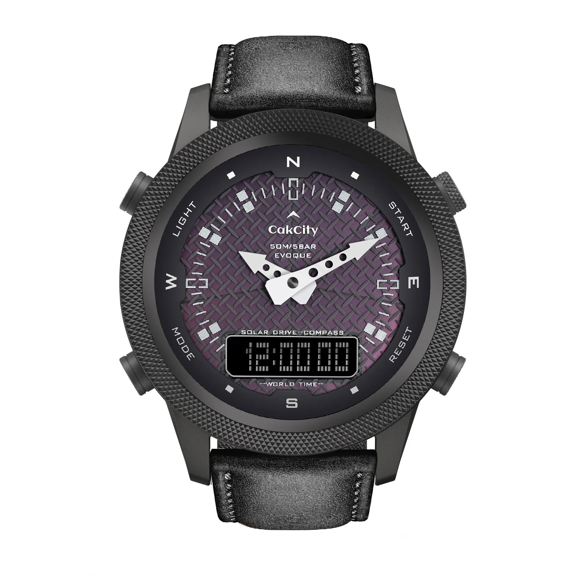 Men's Solar Powered Digital Watch with Alarm
