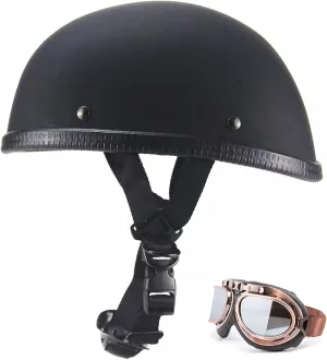Motorcycle Half Helmet, DOT Approved Adult Men Women Retro Open Face Bike-Helmets, Bicycle/Skateboard Helmet for Adults, Bike, Skate, Scooter, Longboard Half Shell Helmet