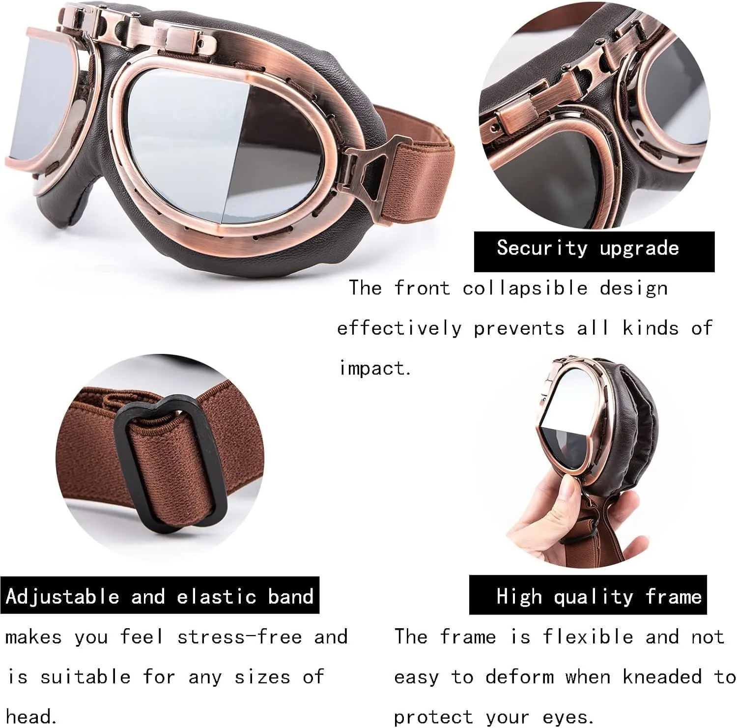 Motorcycle Half Helmet, DOT Approved Adult Men Women Retro Open Face Bike-Helmets, Bicycle/Skateboard Helmet for Adults, Bike, Skate, Scooter, Longboard Half Shell Helmet