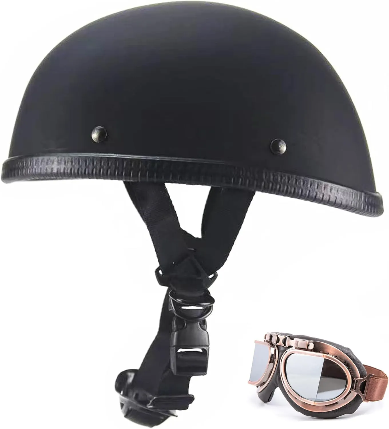 Motorcycle Half Helmet, DOT Approved Adult Men Women Retro Open Face Bike-Helmets, Bicycle/Skateboard Helmet for Adults, Bike, Skate, Scooter, Longboard Half Shell Helmet
