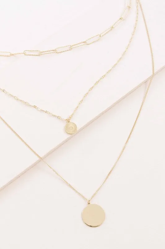 Multi Layered Coin Pendant Necklace
