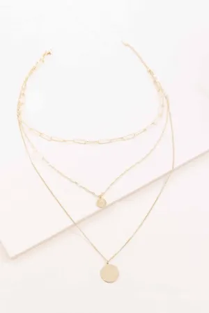 Multi Layered Coin Pendant Necklace